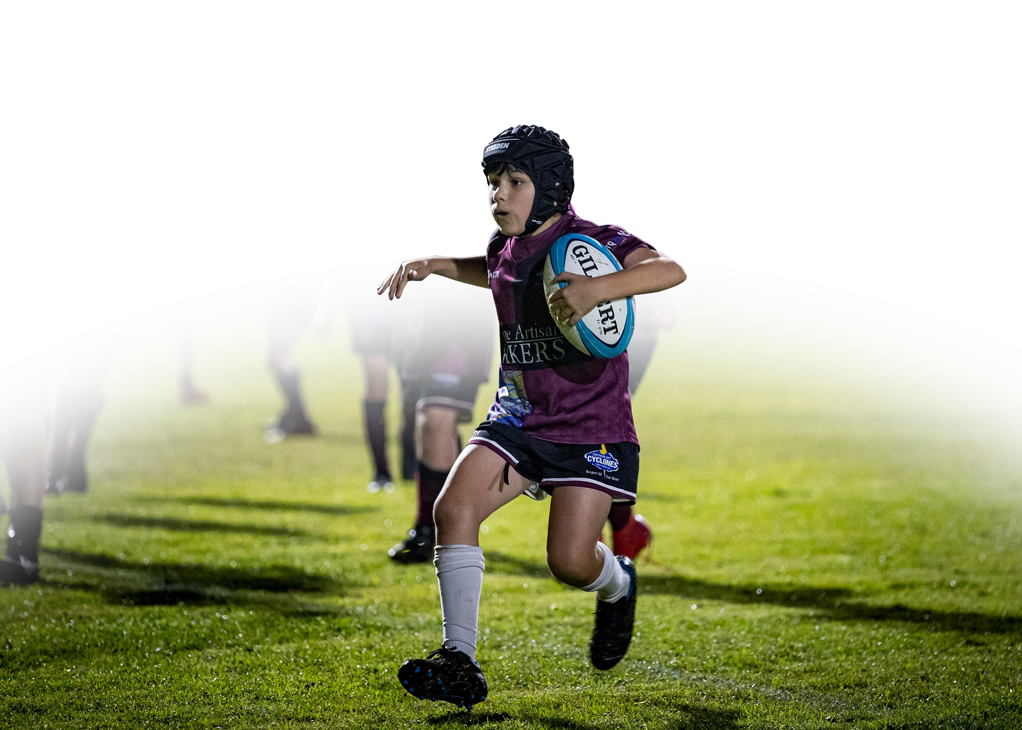 Junior rugby player foreground